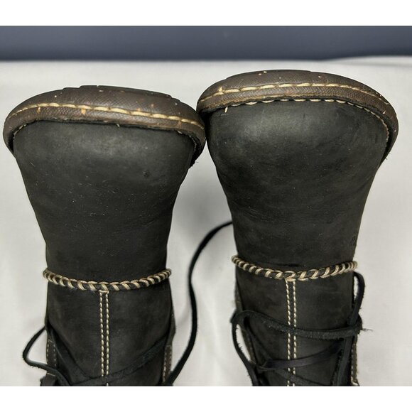 UGG Australia Cove Boots Womens Size 8 Black Sheepskin Lined Leather Ankle - Picture 7 of 16